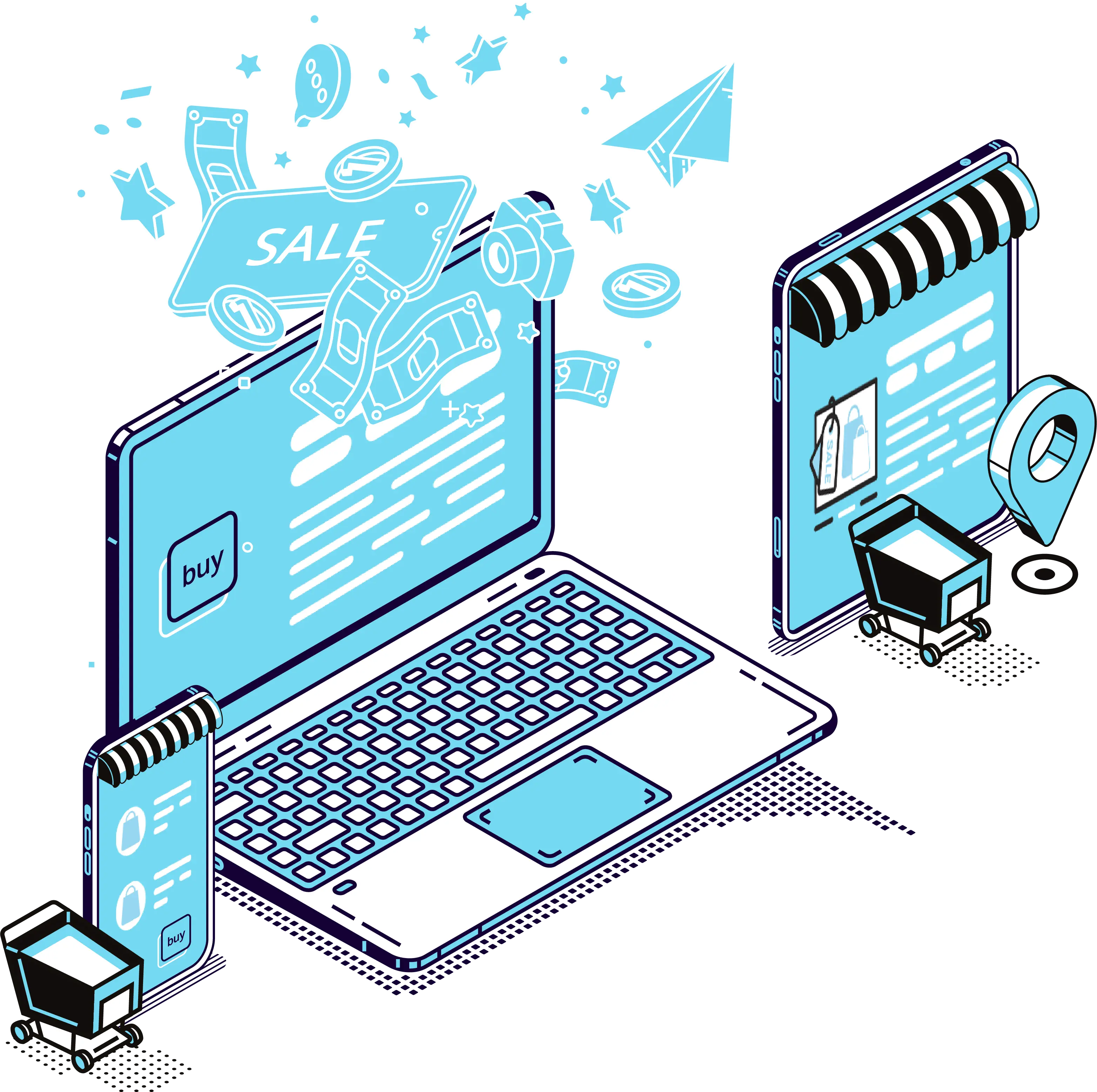 Free e-commerce website with ERP
